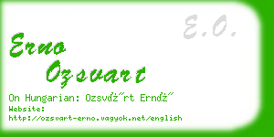 erno ozsvart business card